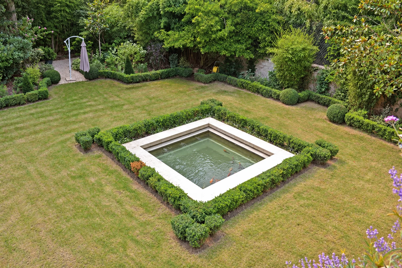 Bassin puits de lumière et piscine intérieure
